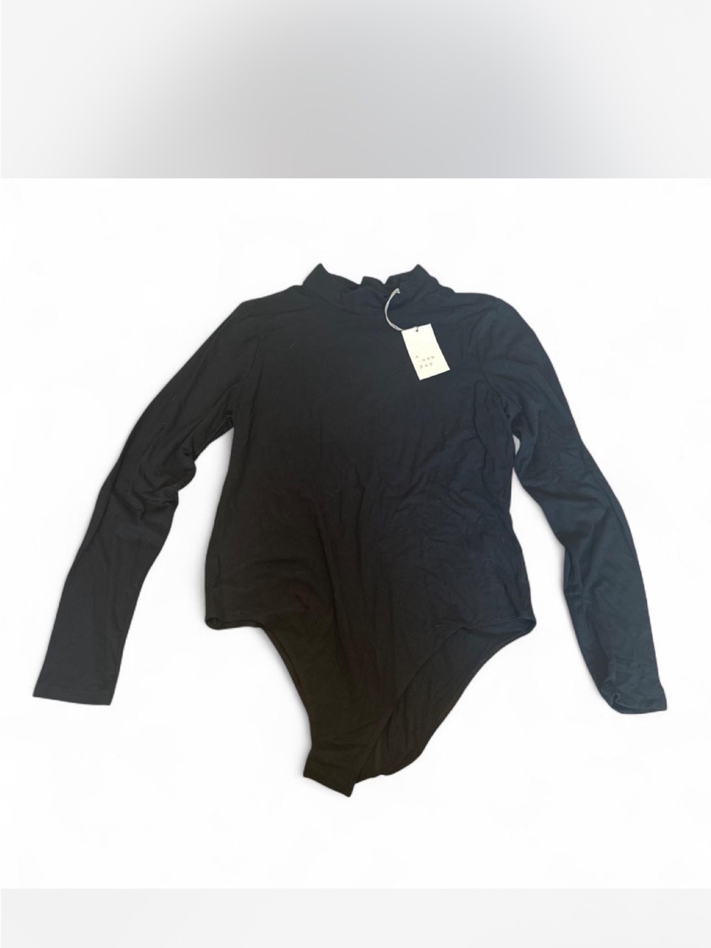 a new day Black Long Sleeve Mock Neck Bodysuit